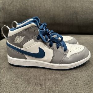 Size 2.5y Cement True Blue Air Jordan Retro Mid